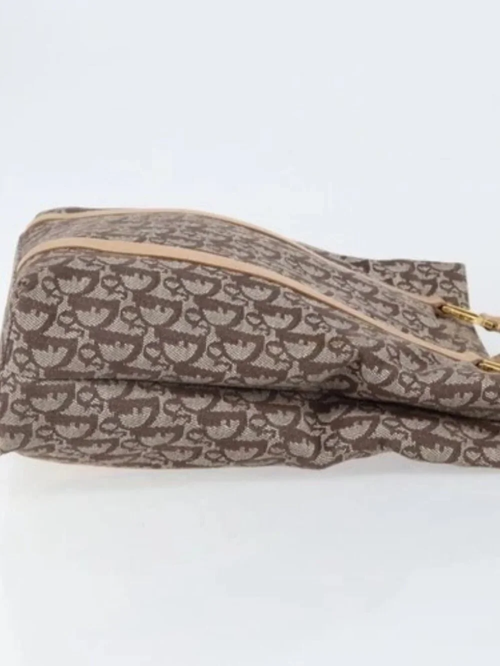 Christian Dior Trotter Canvas Tote Bag Gold Beige Auth gh772A - Picture 3 of 16